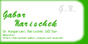 gabor marischek business card